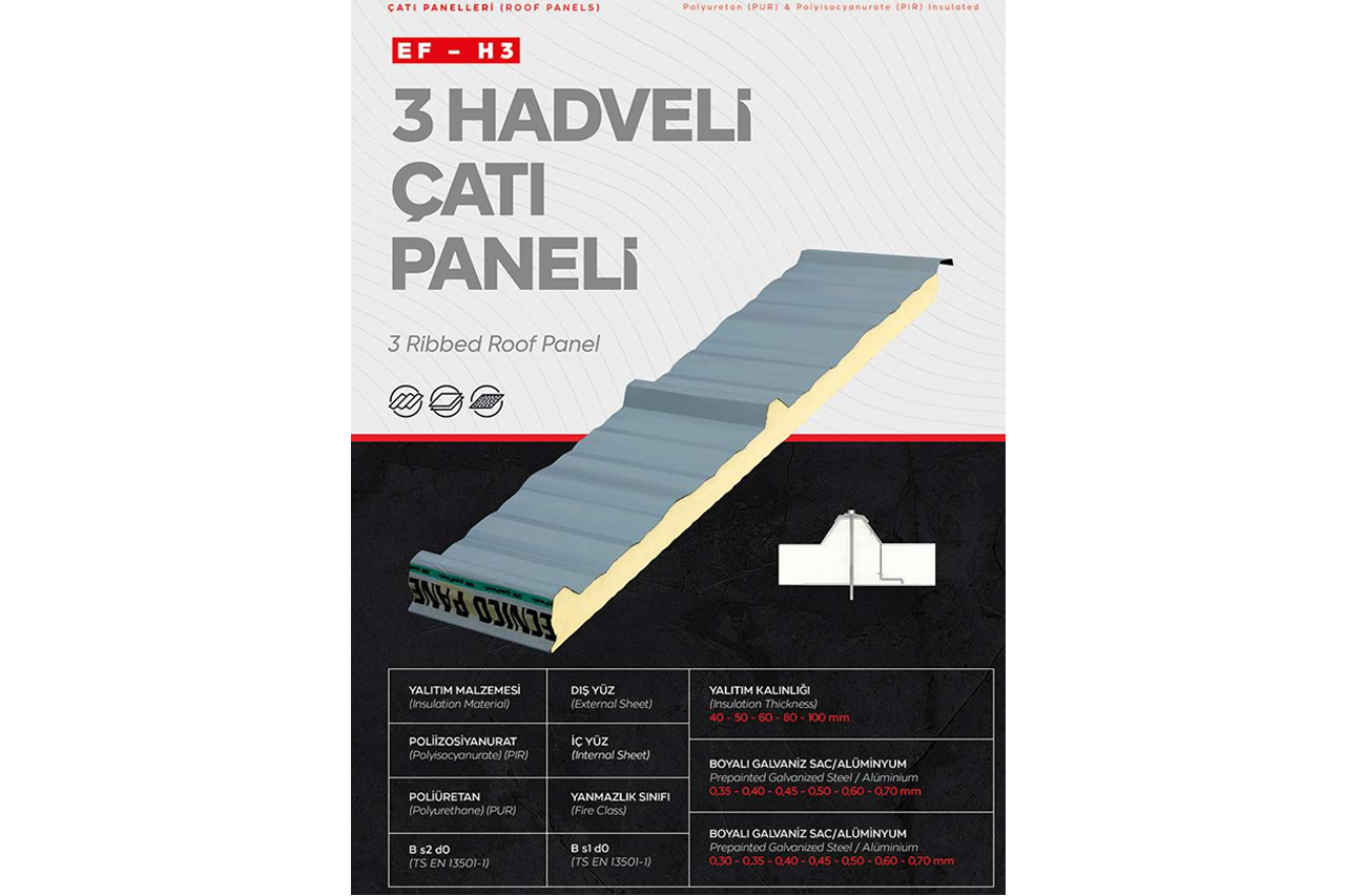 3 Hadveli Çatı Paneli
